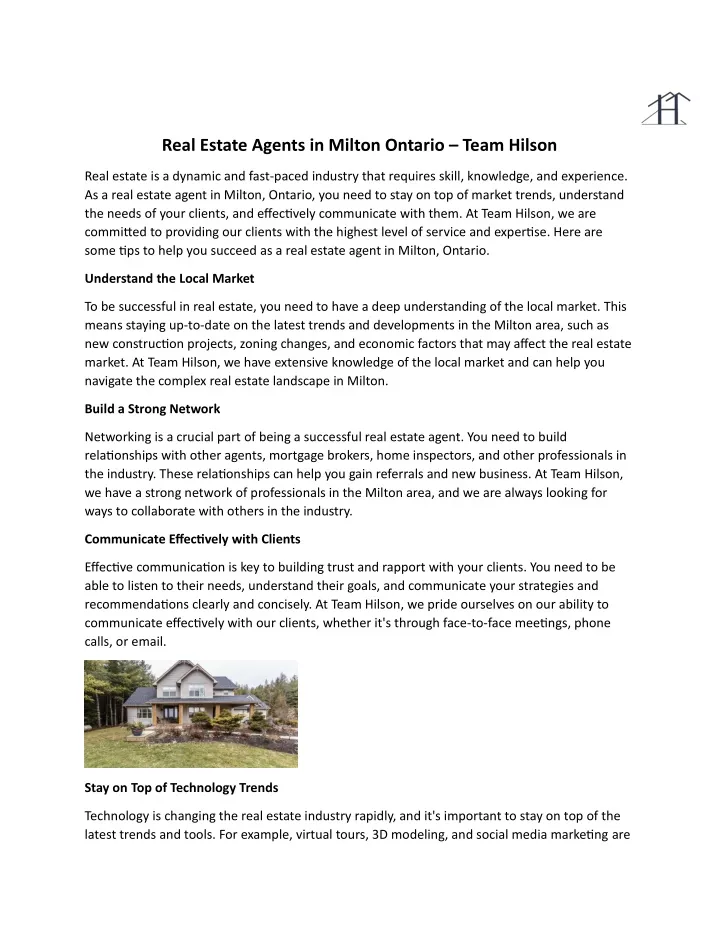 real estate agents in milton ontario team hilson