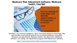 Medicare Risk Adjustment Software, Medicare health