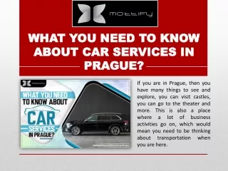 What You Need To Know About Car Services In Prague?