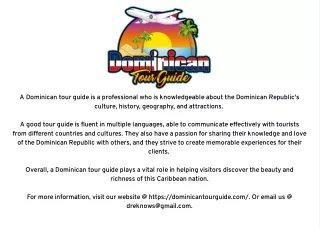 a dominican tour guide is a professional