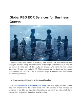Global PEO EOR Services for Business Growth