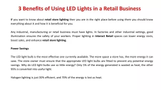 3 benefits of using led lights in a retail