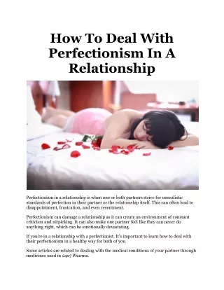 how to deal with perfectionism in a relationship