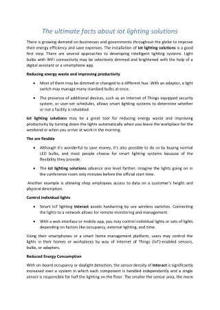 the ultimate facts about iot lighting solutions