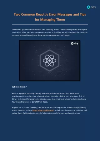 Two common React js error messages and tips for managing them