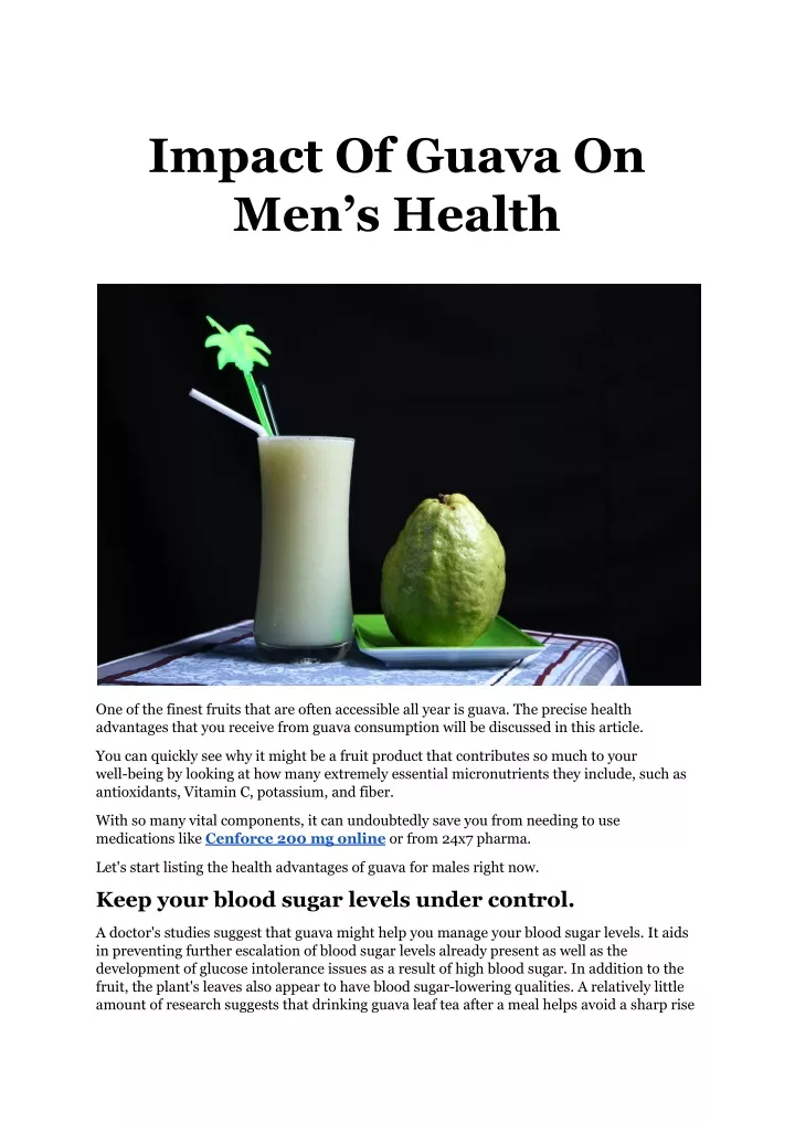 impact of guava on men s health