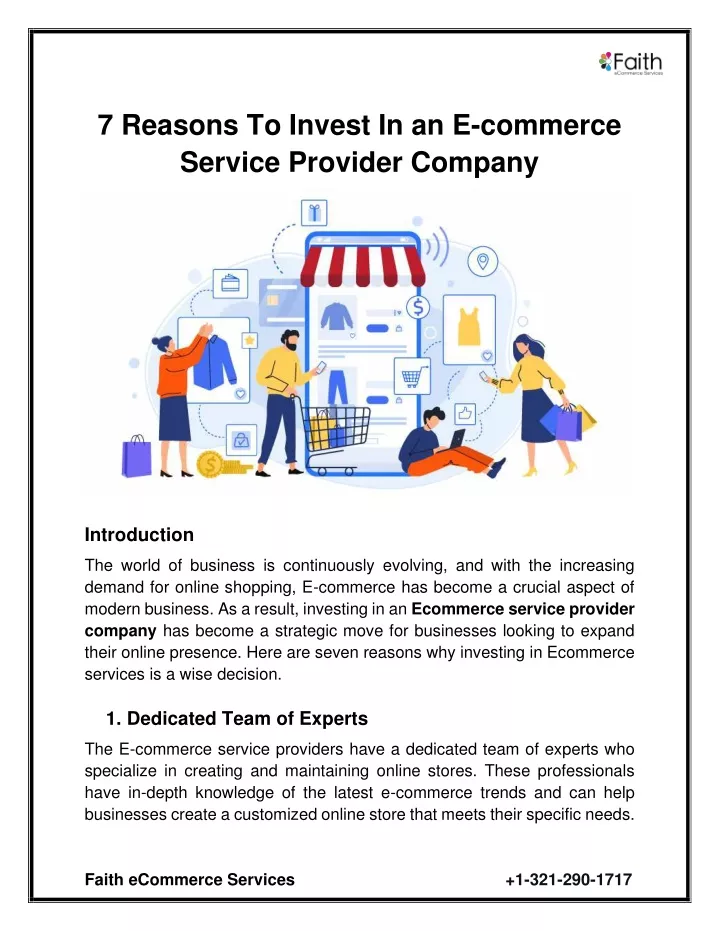 7 reasons to invest in an e commerce service