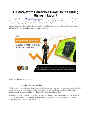Are Body-worn Cameras a Good Option During Rising Inflation_