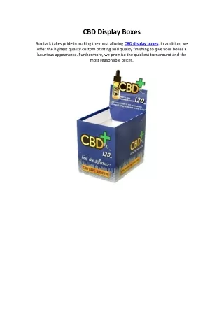 CBD Display Boxes