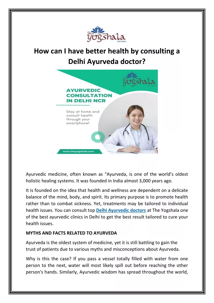how can i have better health by consulting