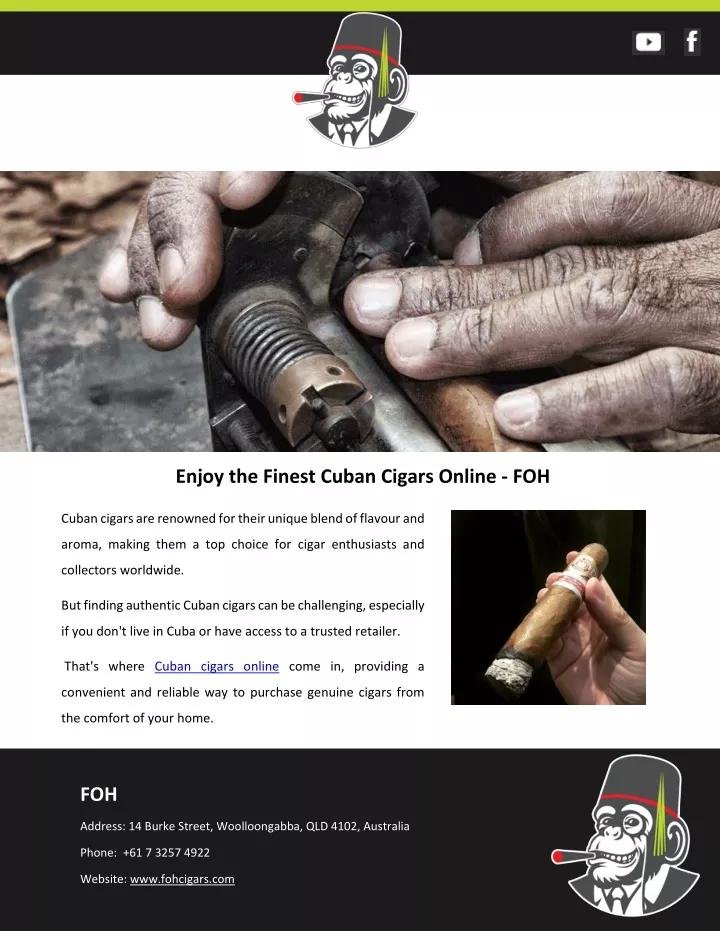 enjoy the finest cuban cigars online foh