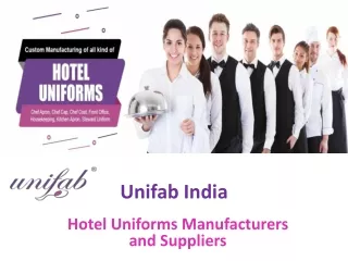 hotel uniform manufacturers and suppliers