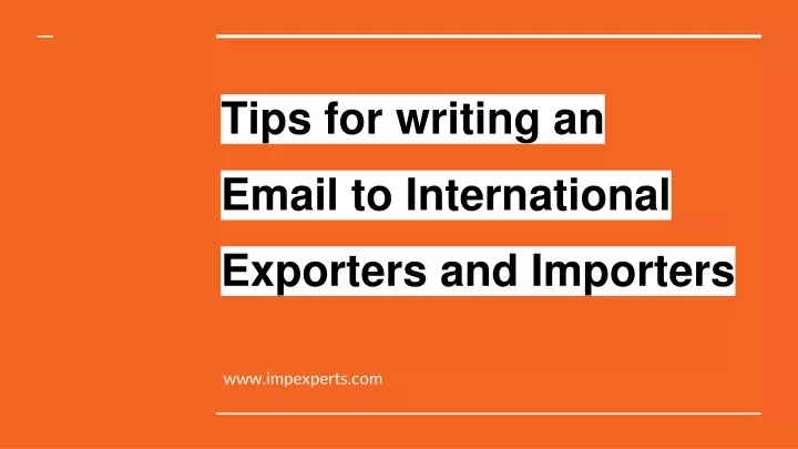 tips for writing an email to international exporters and importers