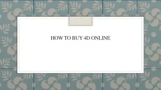 how to buy 4d online