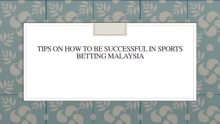 tips on how to be successful in sports betting