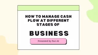 How to manage cash flow At Different Stages of Business?