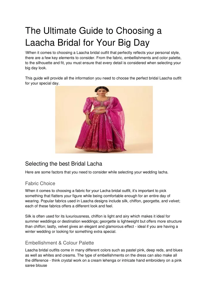 the ultimate guide to choosing a laacha bridal