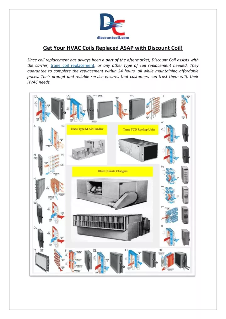 get your hvac coils replaced asap with discount