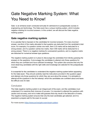 gate negative marking system what you need to know