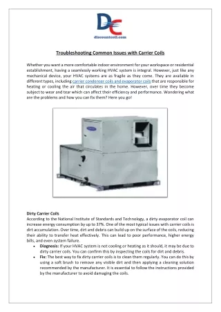 troubleshooting common issues with carrier coils