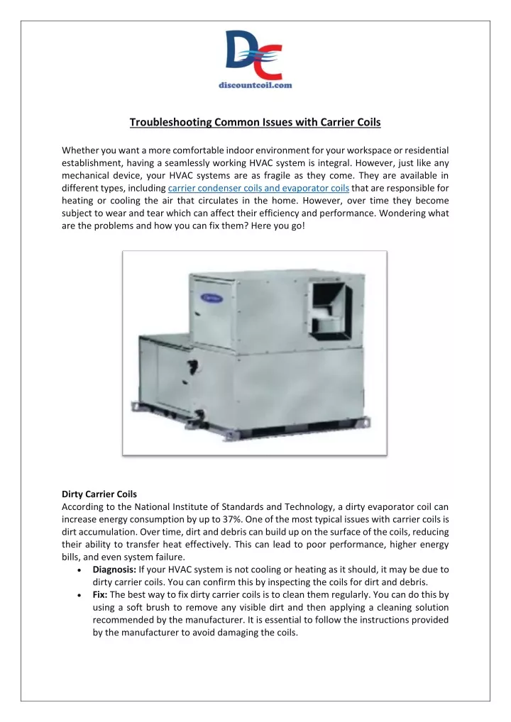 troubleshooting common issues with carrier coils