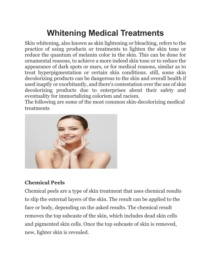 whitening medical treatments skin whitening also