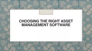 choosing the right asset management software