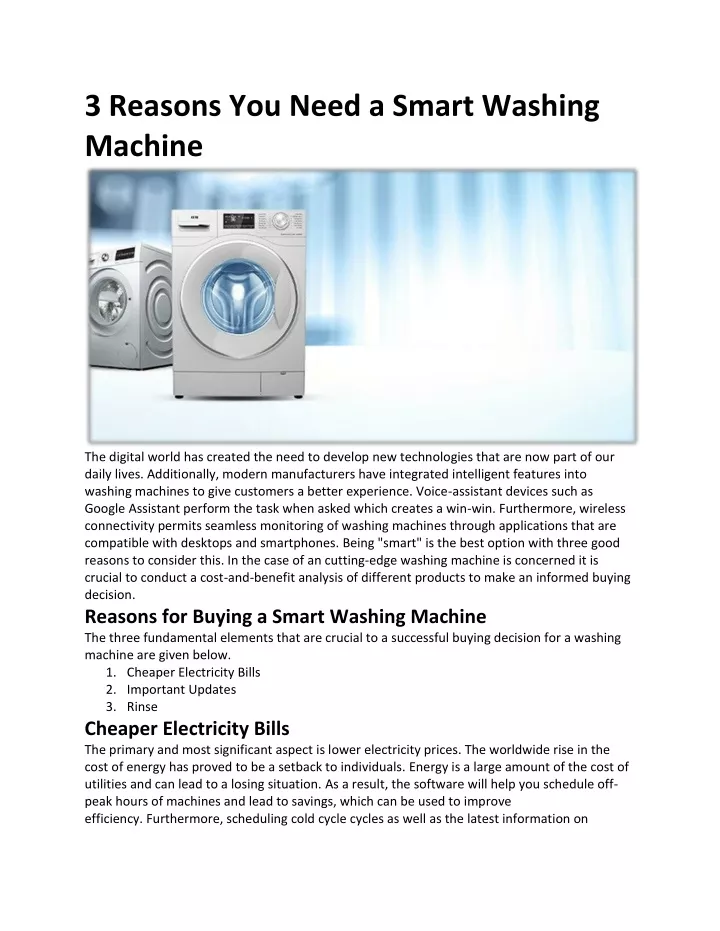 3 reasons you need a smart washing machine