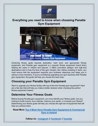 Everything You Need To Know When Choosing Panatta Gym Equipment