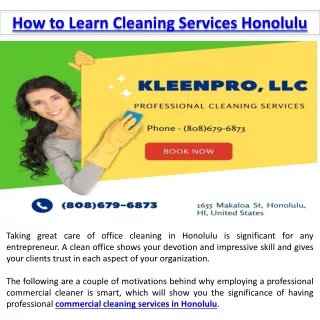 Three Reasons to Have Professional Commercial Cleaning Services in Honolulu