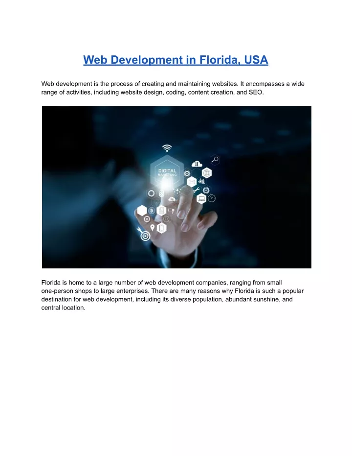 web development in florida usa