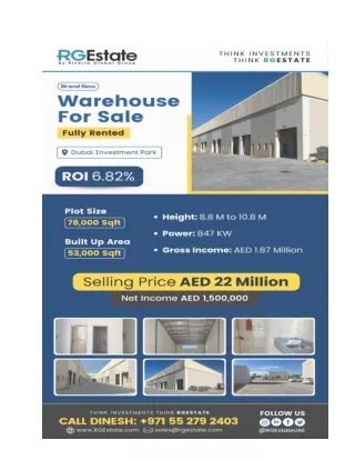 Warehouse for sale in Dubai- Invest in ROI-ready commercial properties in the major areas of the UAE