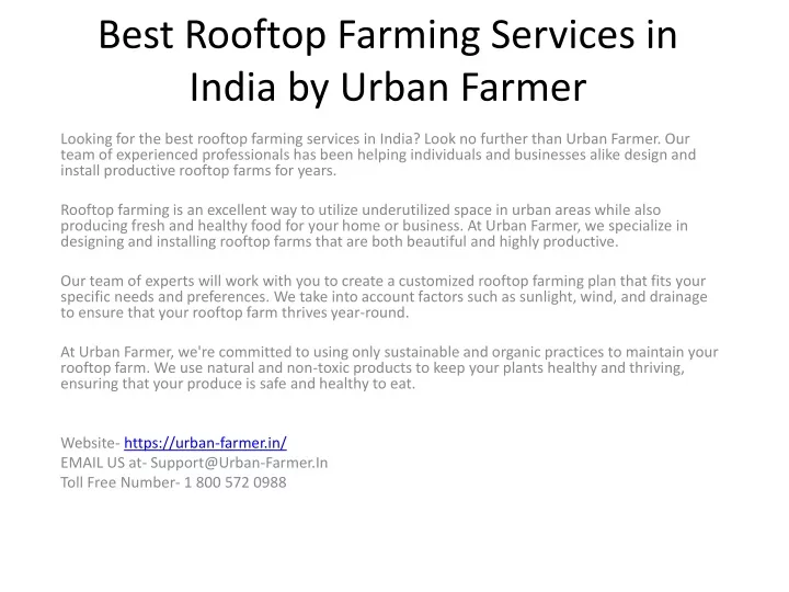 best rooftop farming services in india by urban farmer