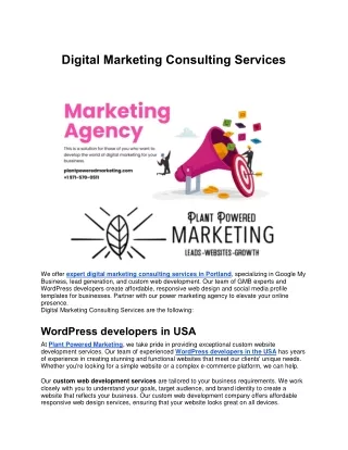 digital marketing consulting services