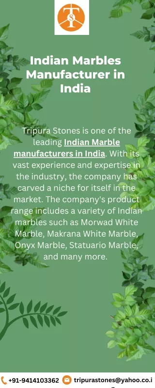 Indian Marbles Manufacturer in India