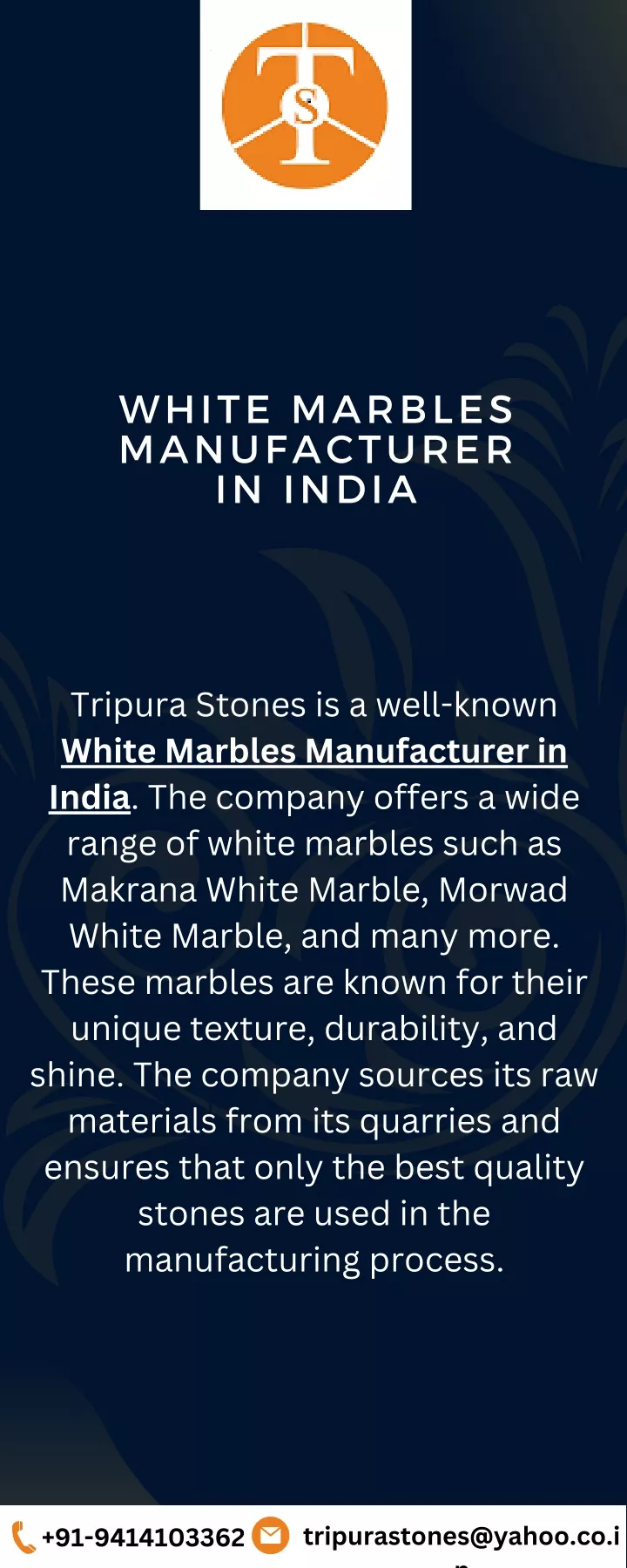 white marbles manufacturer in india