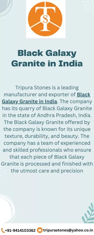 Black Galaxy Granite in India