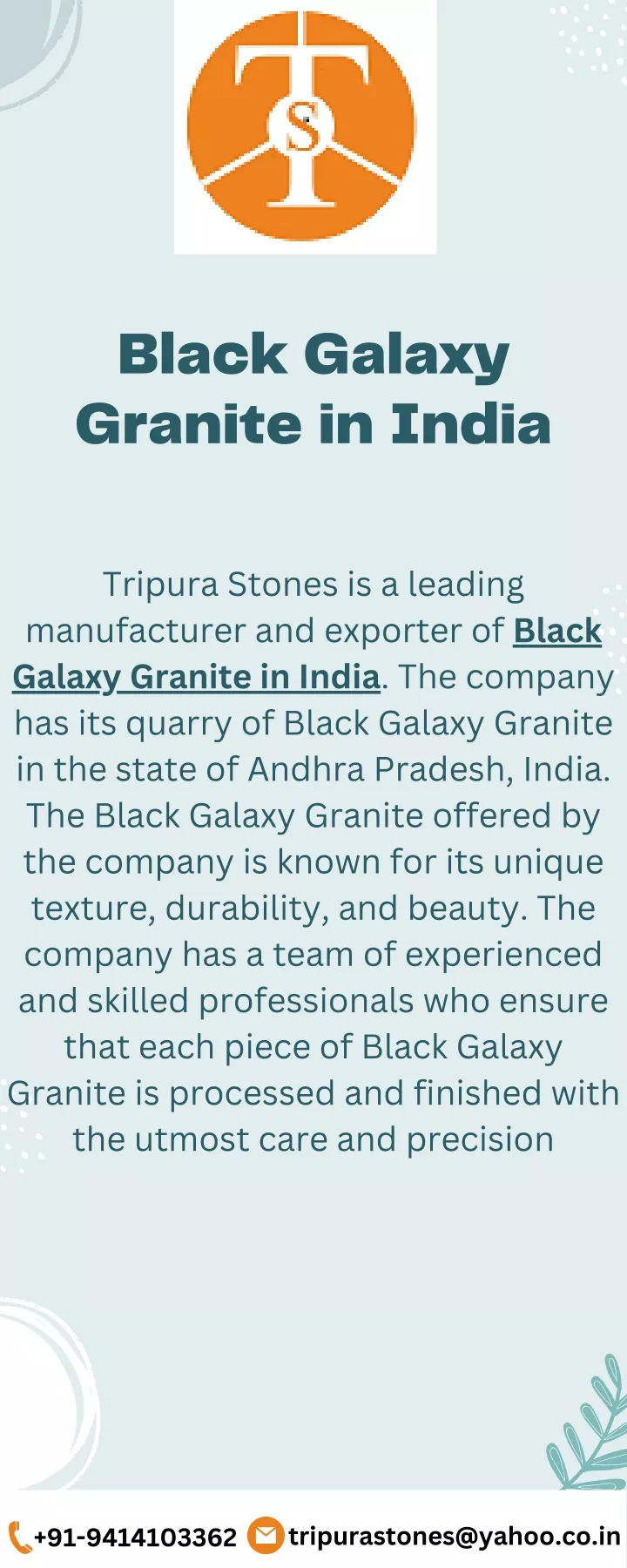 black galaxy granite in india