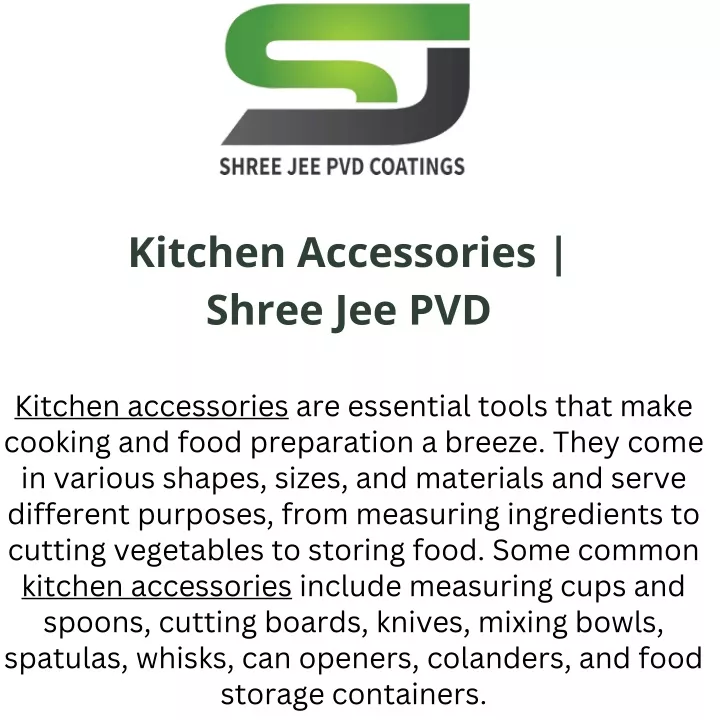 kitchen accessories shree jee pvd
