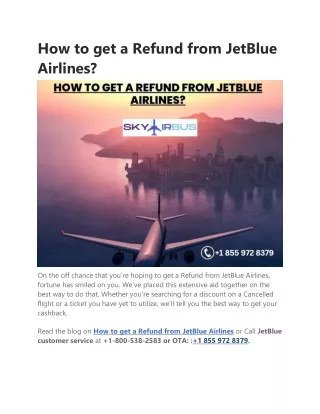 How to get a Refund from JetBlue Airlines