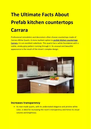 The Ultimate Facts About Prefab kitchen countertops Carrara
