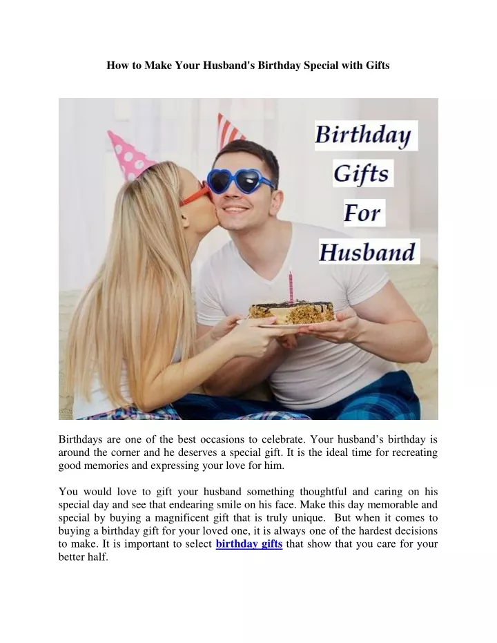 how to make your husband s birthday special with