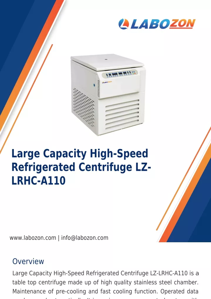 large capacity high speed refrigerated centrifuge