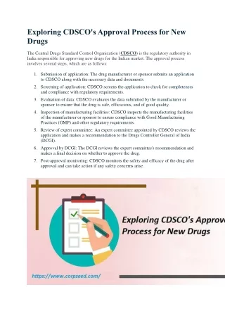 Exploring CDSCO's Approval Process for New Drugs