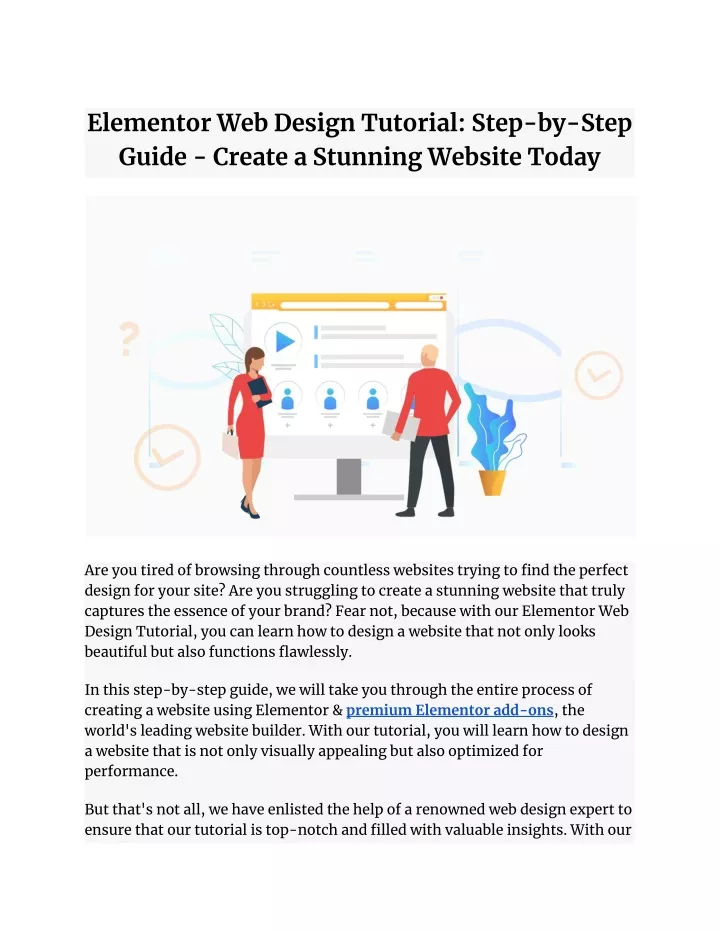 elementor web design tutorial step by step guide
