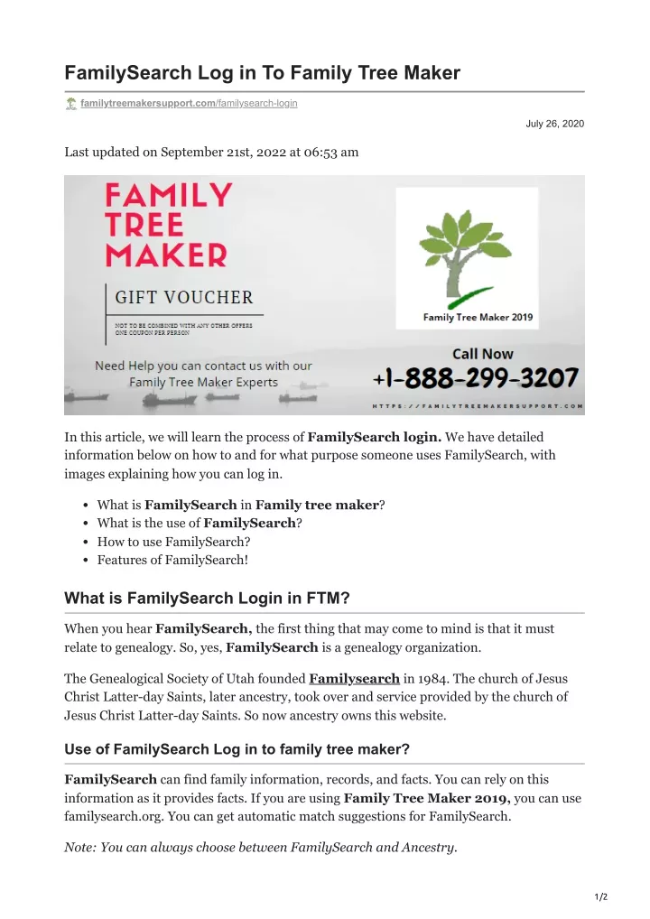 familysearch log in to family tree maker