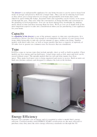 Freezers Buying Guide – Lahorecentre Electronics