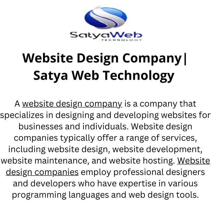 website design company satya web technology