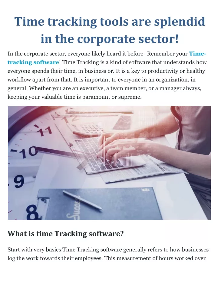 time tracking tools are splendid in the corporate