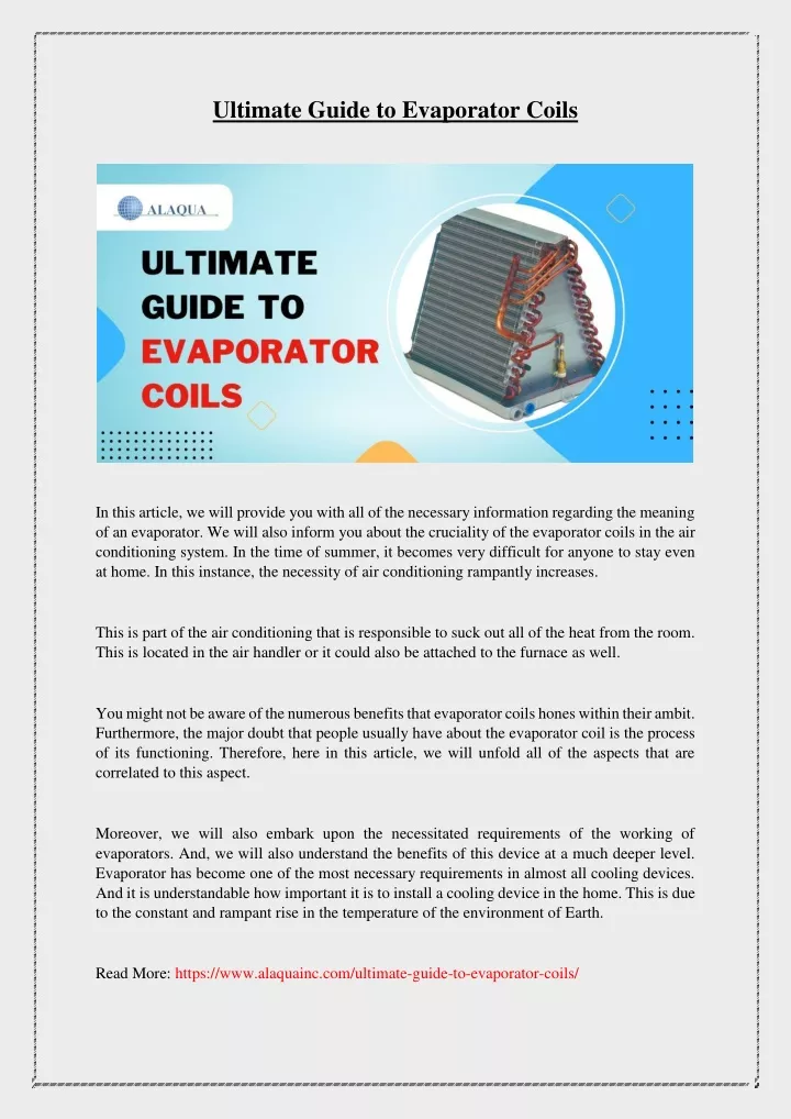 ultimate guide to evaporator coils